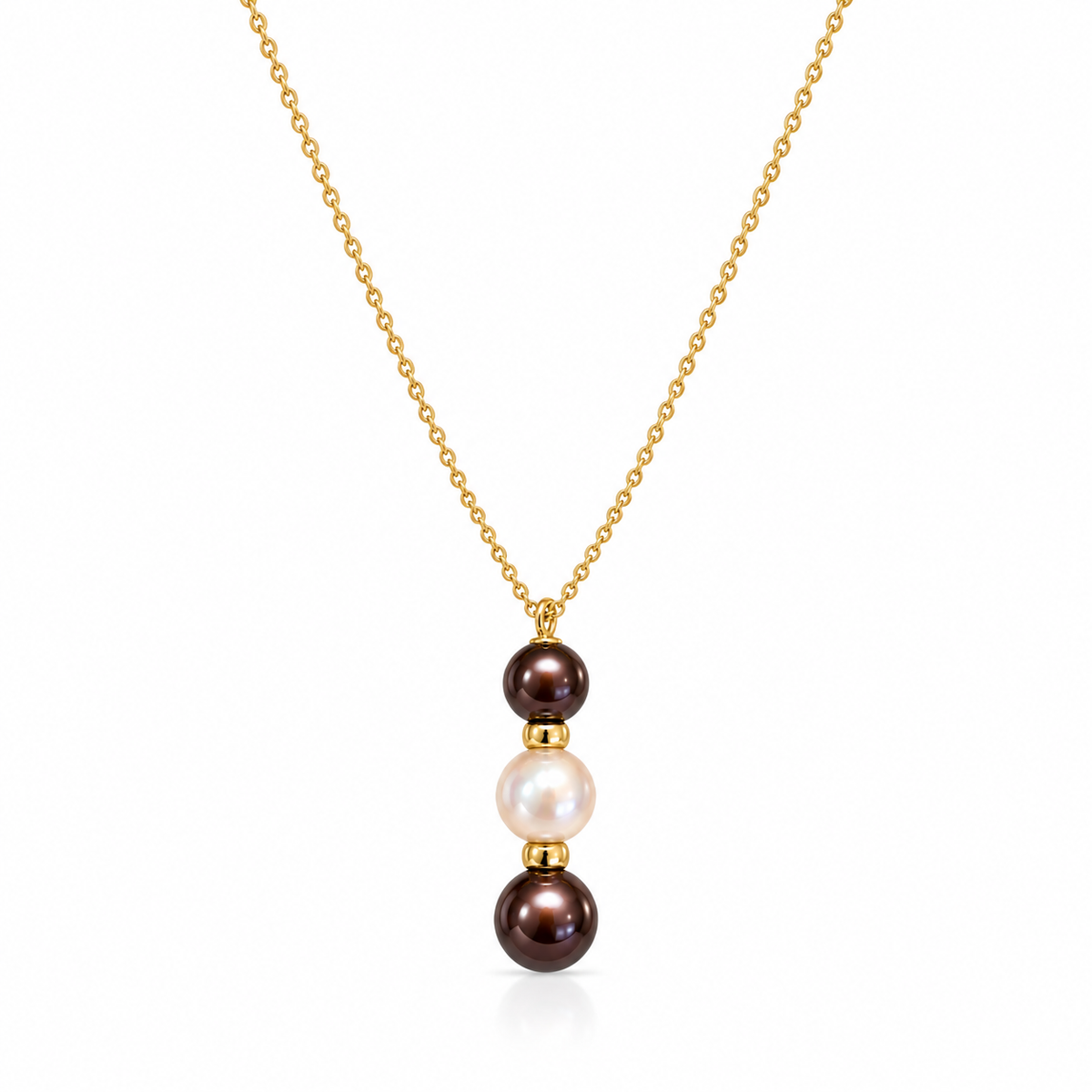 Kimono Trio Pearl Necklace in 18K Yellow Gold