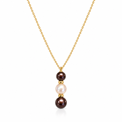 Kimono Trio Pearl Necklace in 18K Yellow Gold