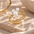 Sakura Pearl Harmony Spiral Ring in 18K Yellow Gold