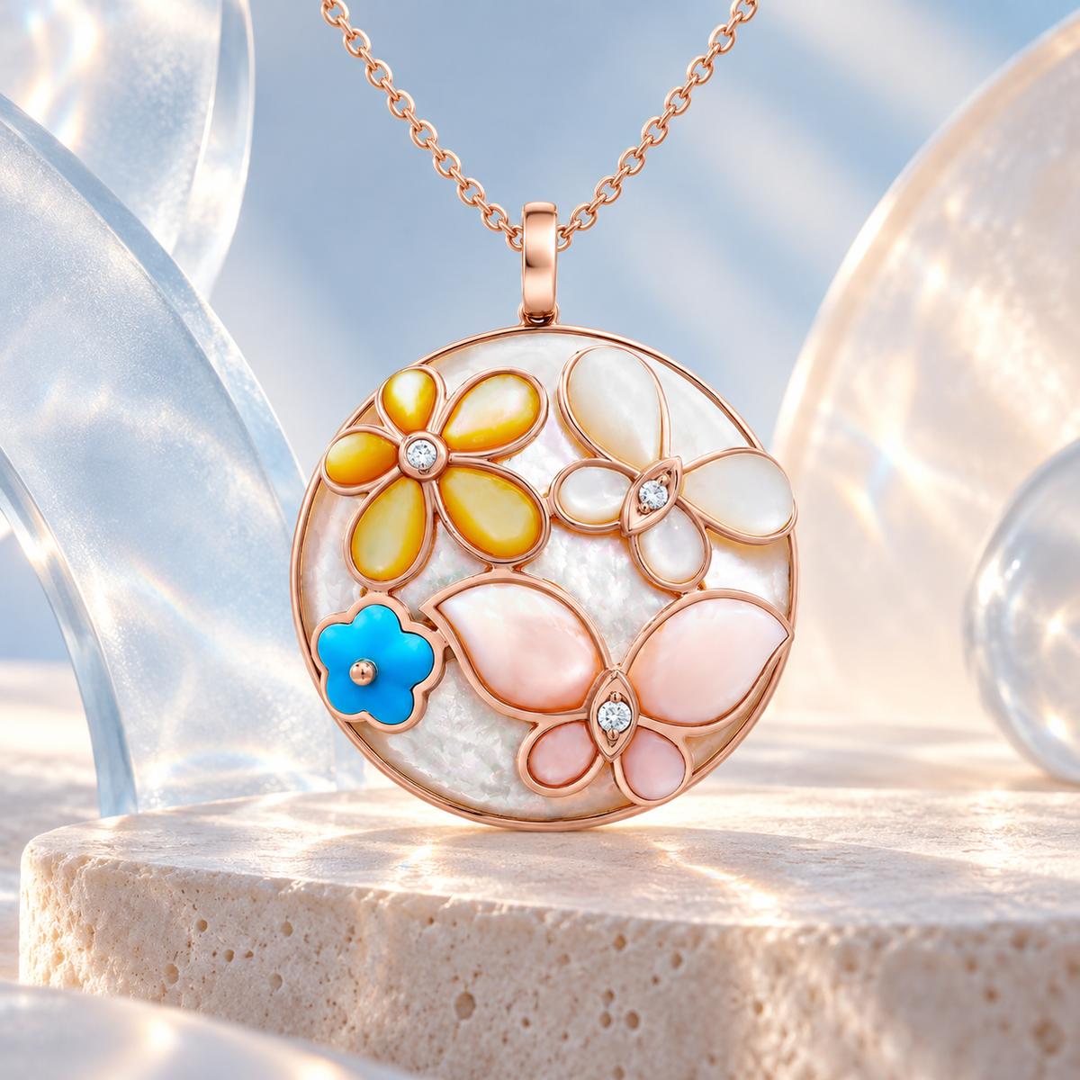 Jardin Papillon Mother-of-Pearl Pendant