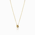 Interlocking Ring Circle 18K Yellow Gold Pendant Necklace