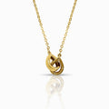 Interlocking Ring Circle 18K Yellow Gold Pendant Necklace