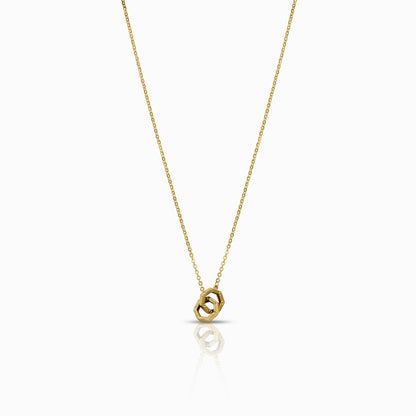 Textured Interlocking Hexagon 18K Yellow Gold Pendant Necklace