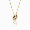 Textured Interlocking Hexagon 18K Yellow Gold Pendant Necklace