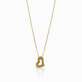 Textured Heart Silhouette 18K Yellow Gold Pendant Necklace