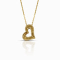 Textured Heart Silhouette 18K Yellow Gold Pendant Necklace