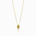 Textured Pear-Drop Silhouette 18K Yellow Gold Pendant Necklace
