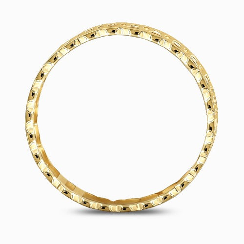 Intricate Cut-Out 18K Yellow Gold Wide Band Ring