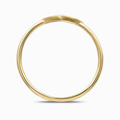 Engraved Love Heart 18K Yellow Gold Stackable Ring