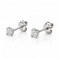 Baby Spanish Solitaire Diamond Earrings in 18K White Gold