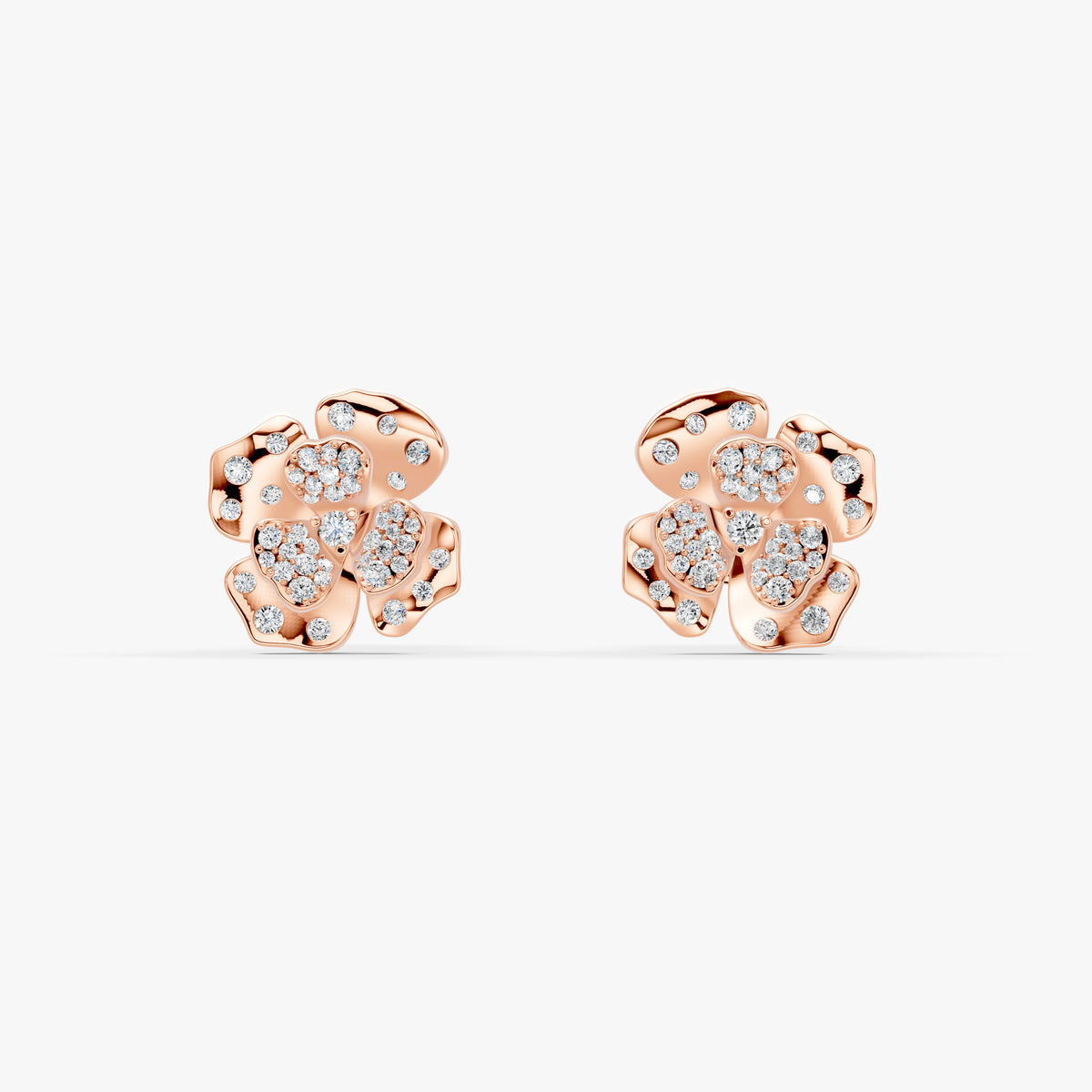 Rosea Eternal Bloom Diamond Earrings in 18K Rose Gold