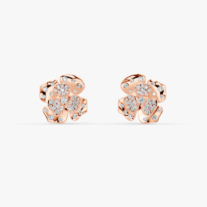 Rosea Eternal Bloom Diamond Earrings in 18K Rose Gold