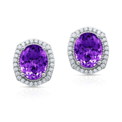 Forever Diamond Amethyst Earrings in 18K Gold
