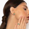 Precious Emerald Earrings in 18K Gold and Diamonds