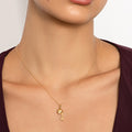 Heart & Key Pendant in 18K Yellow Gold