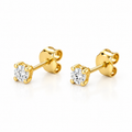Solitaire Earstuds in 18K Yellow Gold