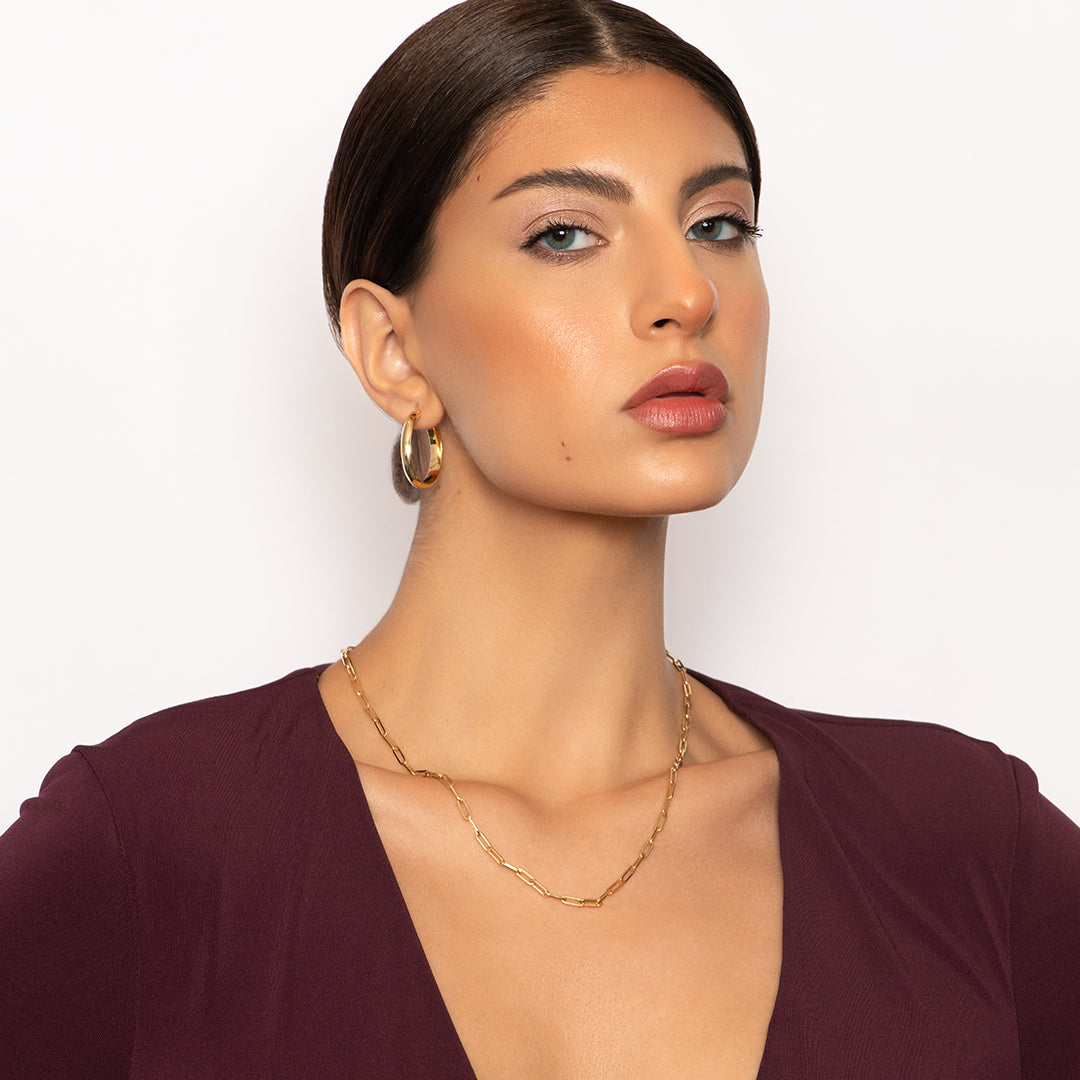 Slim 18K Yellow Gold Hoop Earrings