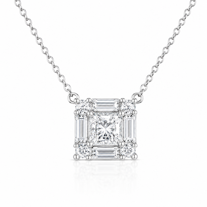 Imperia Princess Diamond Stud Pendant in 18K White Gold by Liali Jewellery