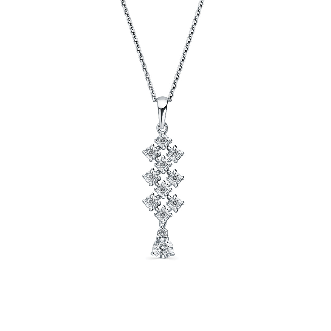 18K White Gold - Joie de Vivre Diamond Pendant by Liali Jewellery - Best diamond jewellery in UAE 