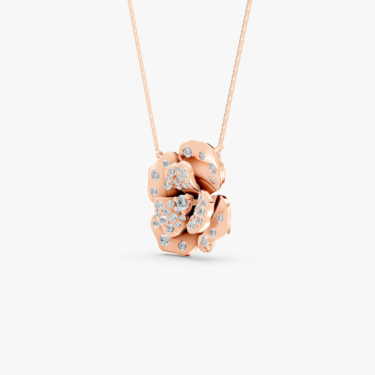 Rosea Fiorita Diamond Pendant in 18K Gold