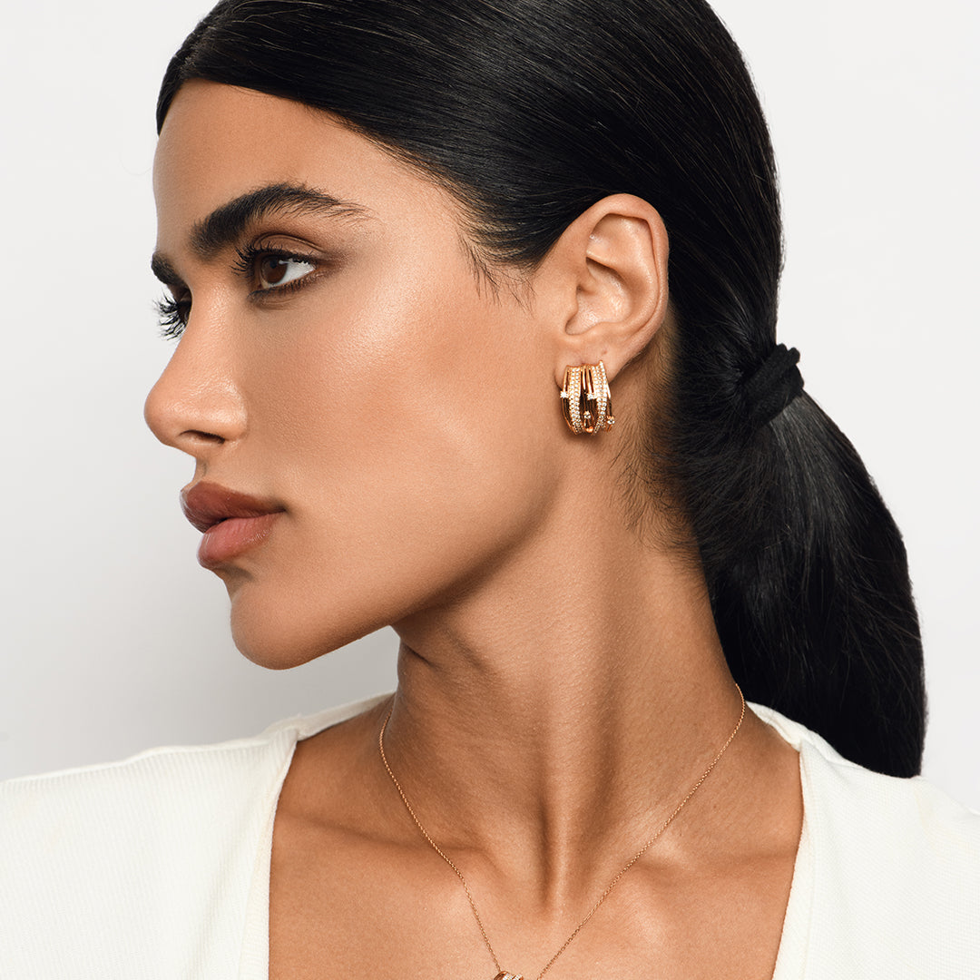 Midnight Rose Diamond Earrings - Large