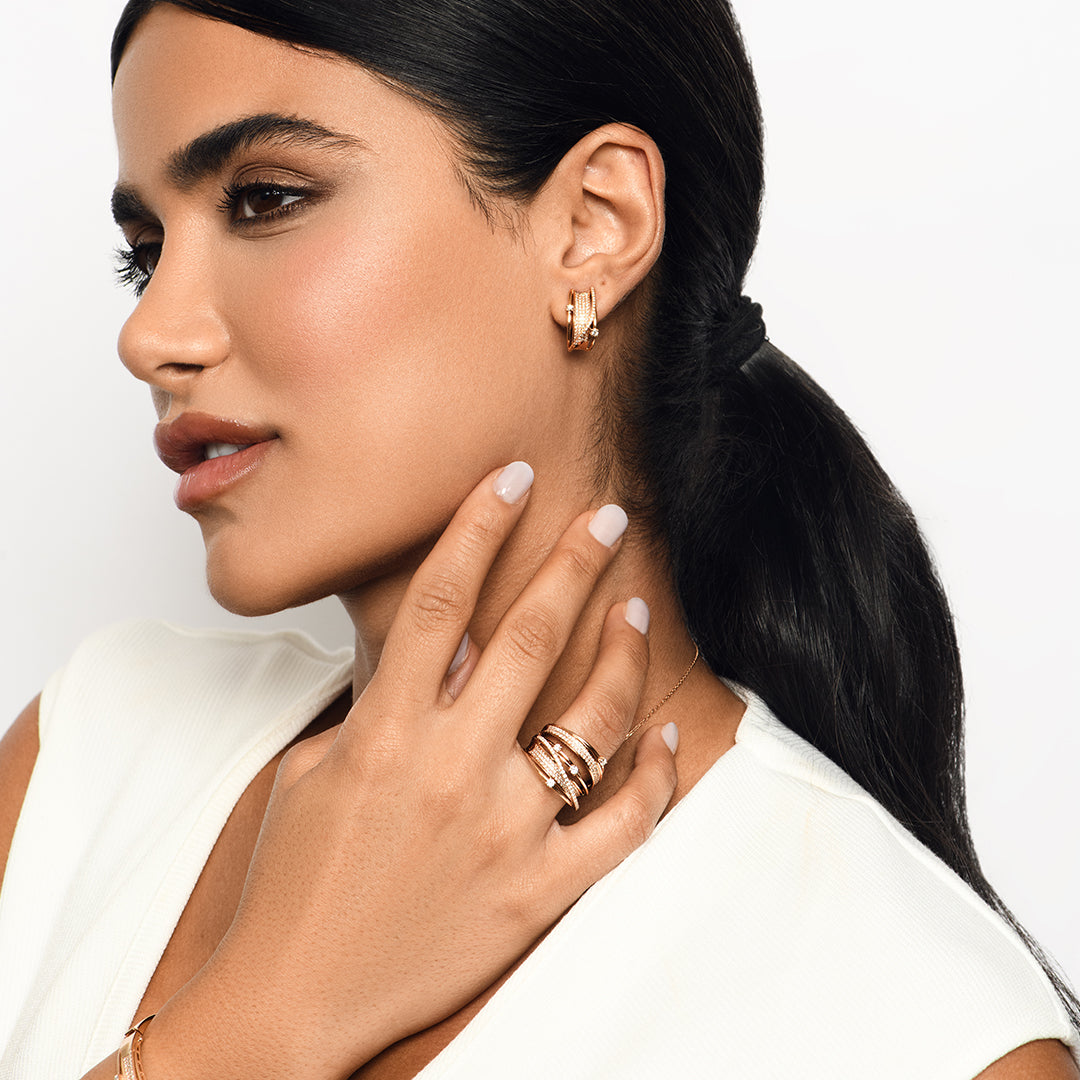 Midnight Rose Diamond Earrings - Medium