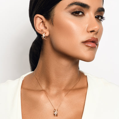 Midnight Rose Diamond Earrings - Small
