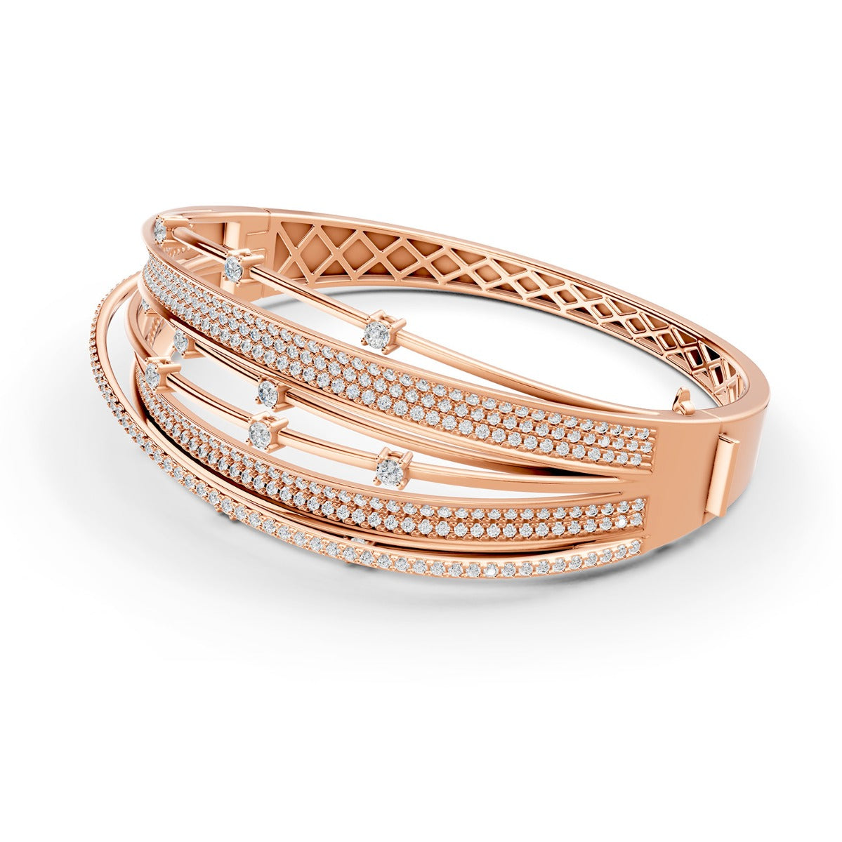 Midnight Rose Diamond Bangle - Large