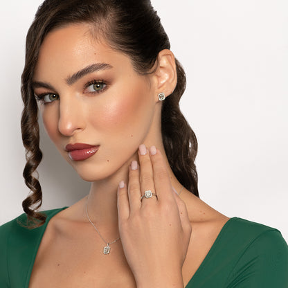 Mirage Emerald-cut 0.5 Carat Look Diamond Stud Earrings