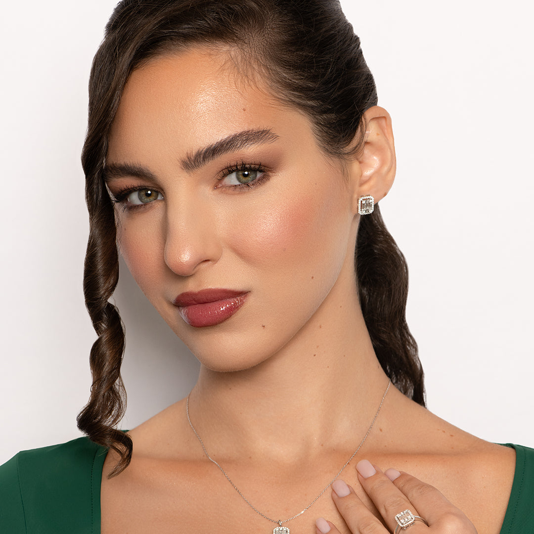 Mirage Emerald Cut Diamond Studs