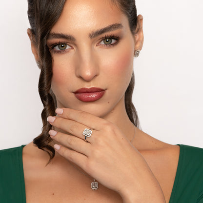 Mirage 2 Ct Look Emerald Cut Diamond Ring