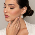 Mirage Diamond Pear Drop Earrings in White Gold