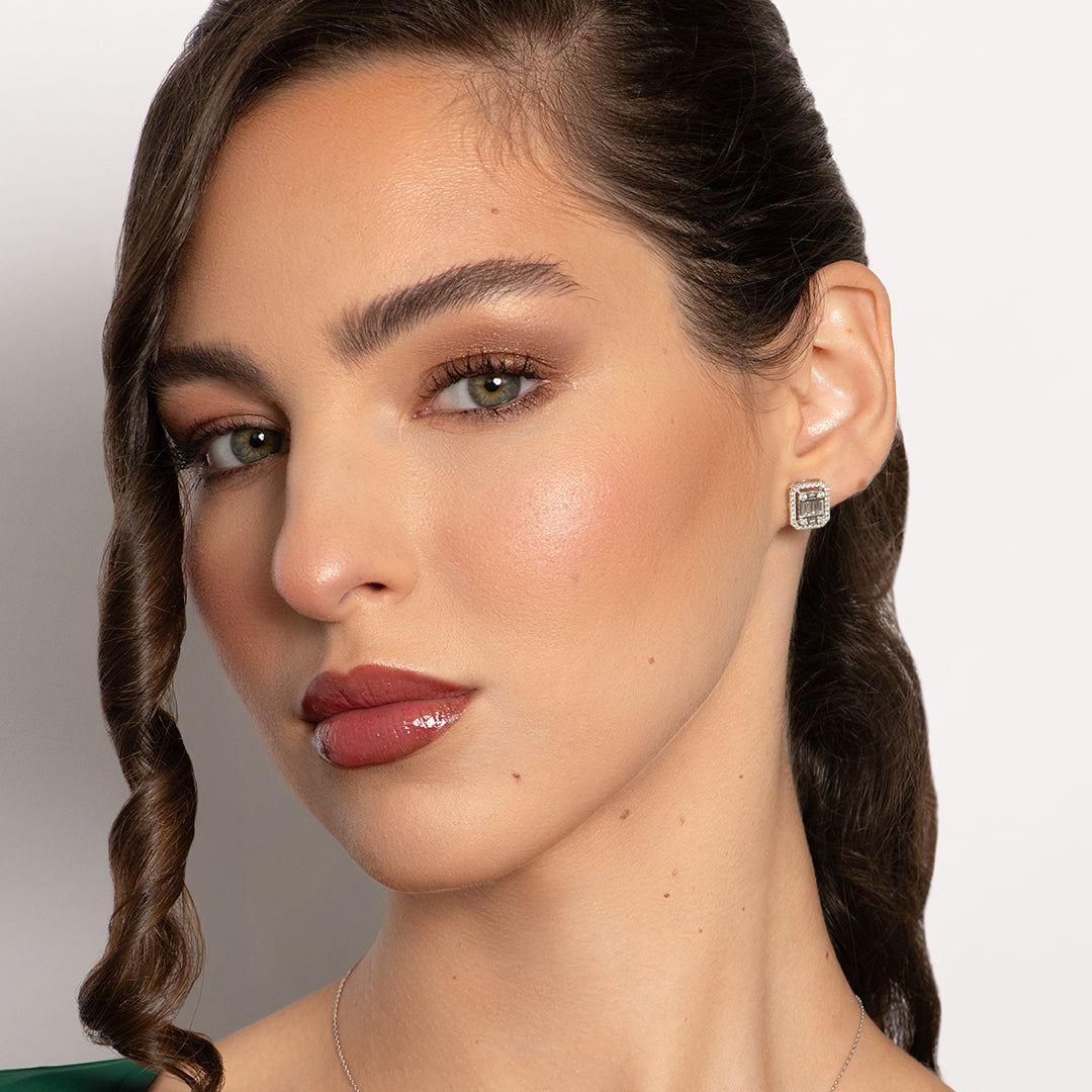 Mirage Emerald Cut Diamond Studs