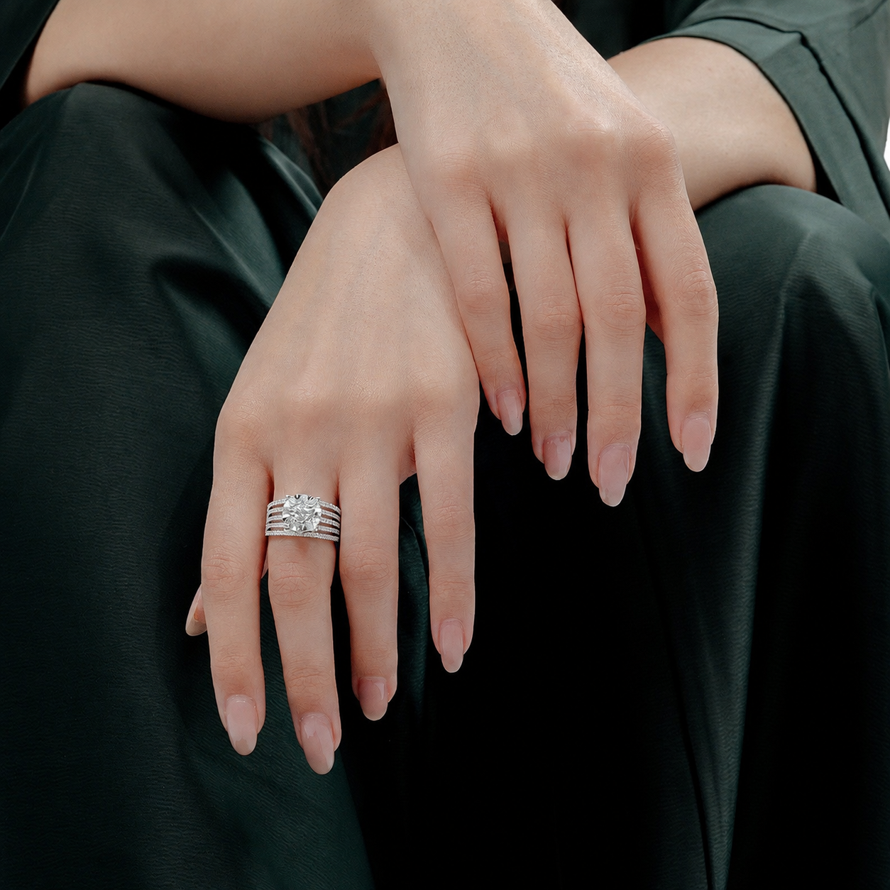Mirage Imperial Spark Diamond Ring in 18K White Gold