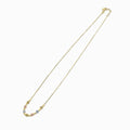 Tri-Color Faceted Bead Dainty Necklace in 18K Gold