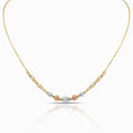 Tri-Color Diamond-Cut Sphere Necklace in 18K Gold
