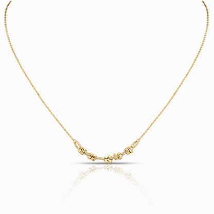 Delicate Floral Cluster 18K Yellow Gold Dainty Necklace