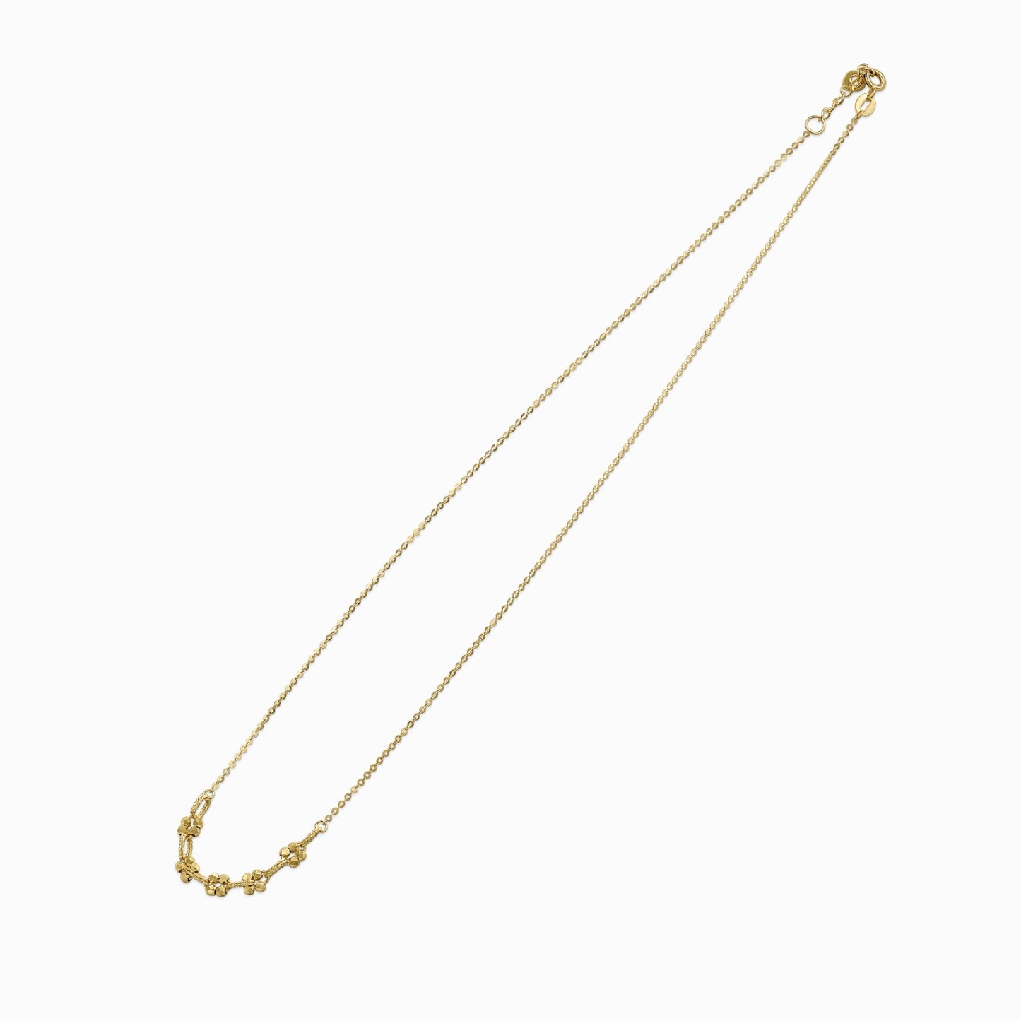 Delicate Floral Cluster 18K Yellow Gold Dainty Necklace
