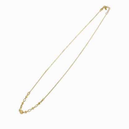Textured Sphere & Link 18K Yellow Gold Necklace