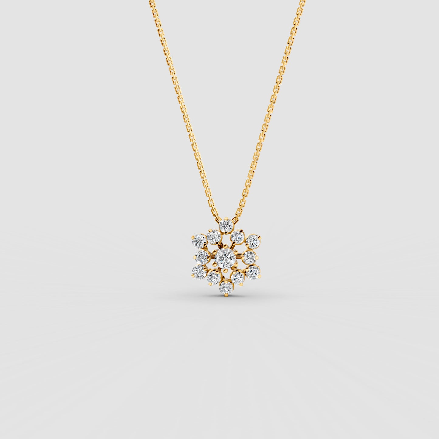 Nakshatra Stellar Brilliance Diamond Cluster Pendant 18K Yellow Gold