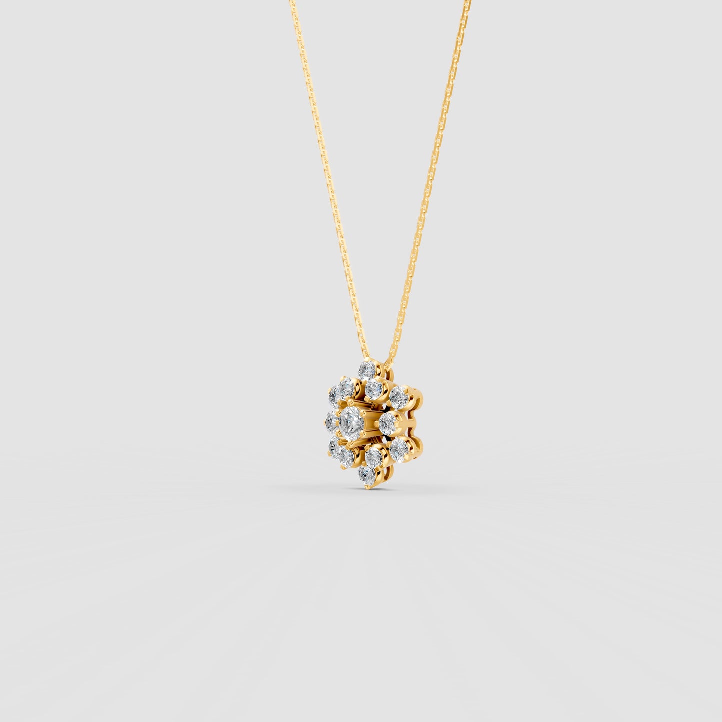 Nakshatra Stellar Brilliance Diamond Cluster Pendant 18K Yellow Gold