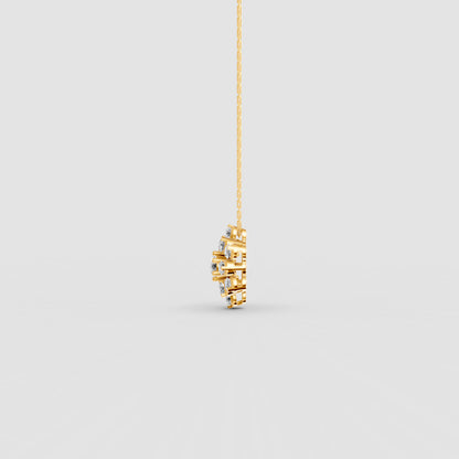 Nakshatra Stellar Brilliance Diamond Cluster Pendant 18K Yellow Gold