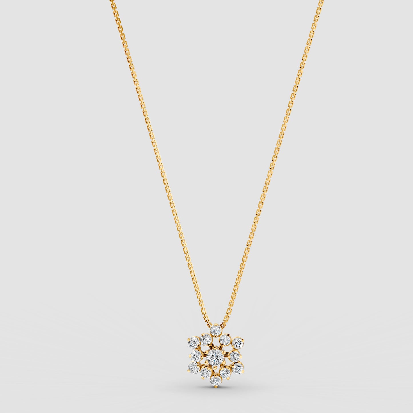 Nakshatra Stellar Brilliance Diamond Cluster Pendant 18K Yellow Gold