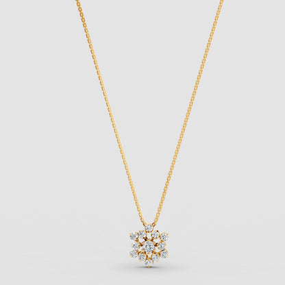 Nakshatra Stellar Brilliance Diamond Cluster Pendant 18K Yellow Gold