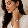 Sakura Pearl & Emerald Coiled Bangle in 18K Yellow Gold
