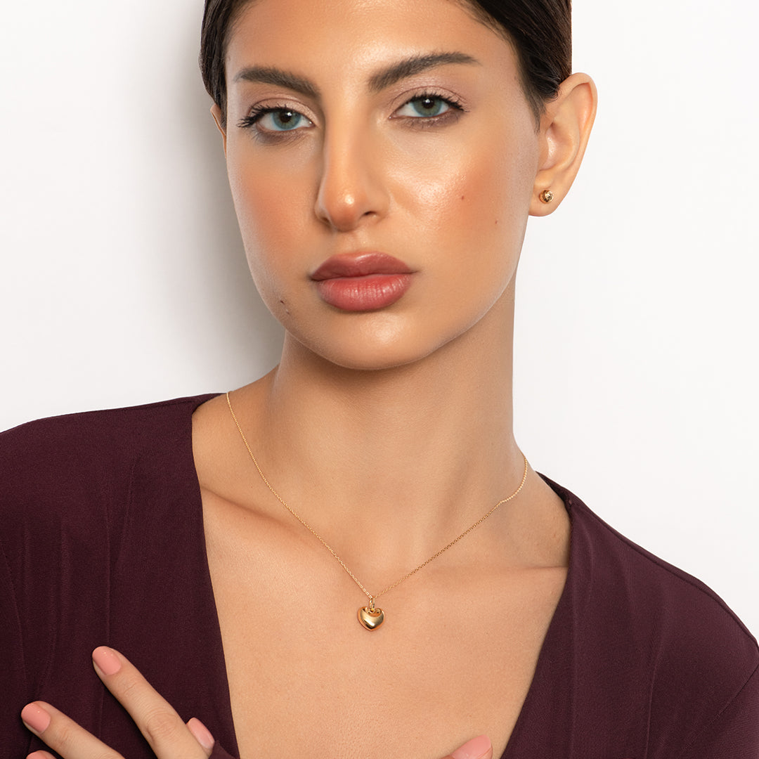 18K Yellow Gold Heart Pendant