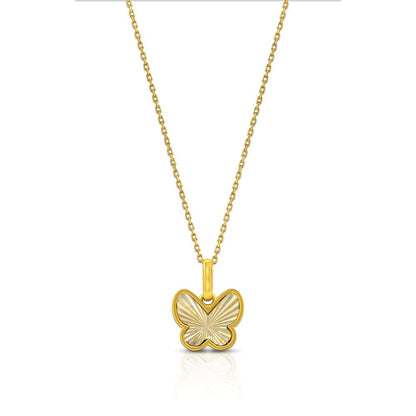 Radiant Butterfly 18K Gold Pendant