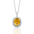 Honeylight Citrine Diamond Halo Pendant