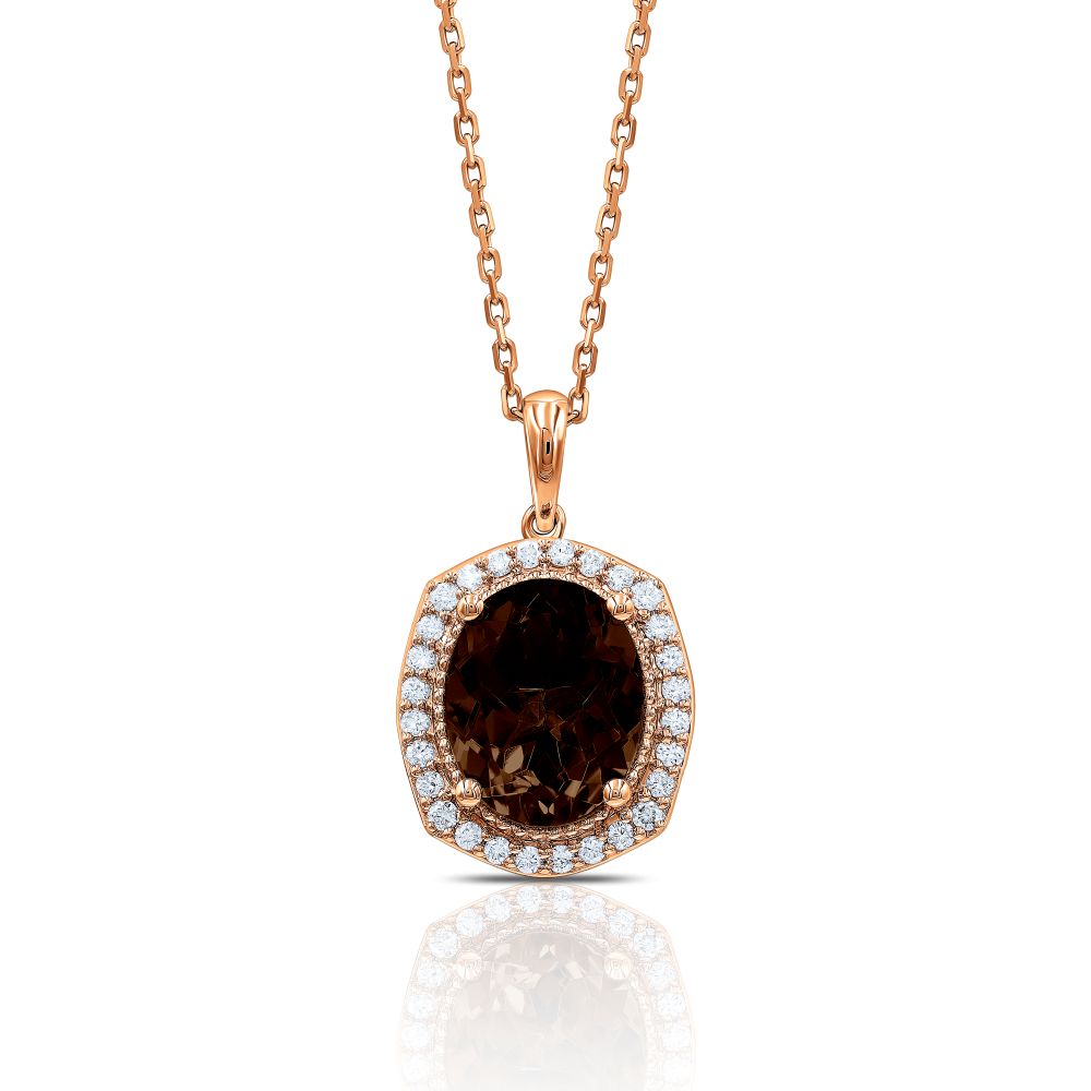 Regal Mocha Diamond Smokey Topaz Pendant
