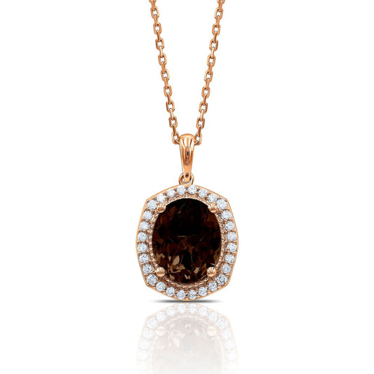 Regal Mocha Diamond Smokey Topaz Pendant